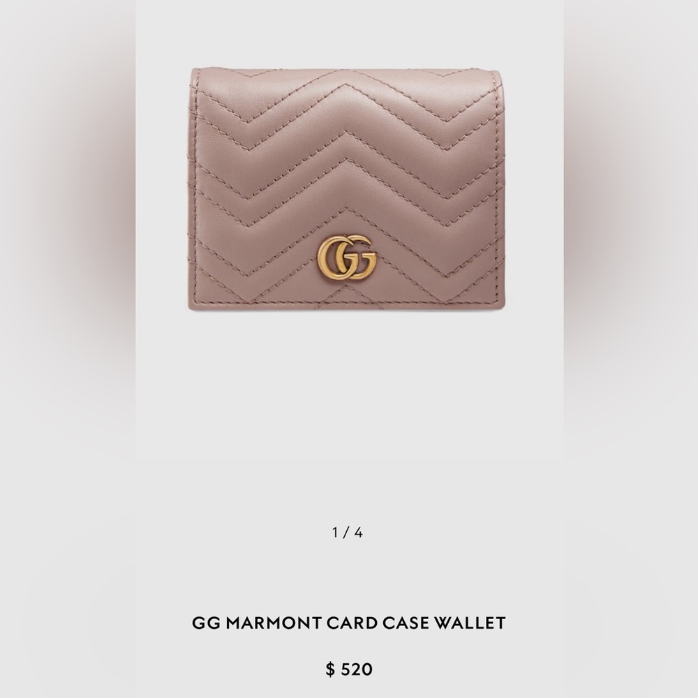 Gucci GG Matelasse Marmont Leather Chevron Card Case Wallet - Picture 12 of 12